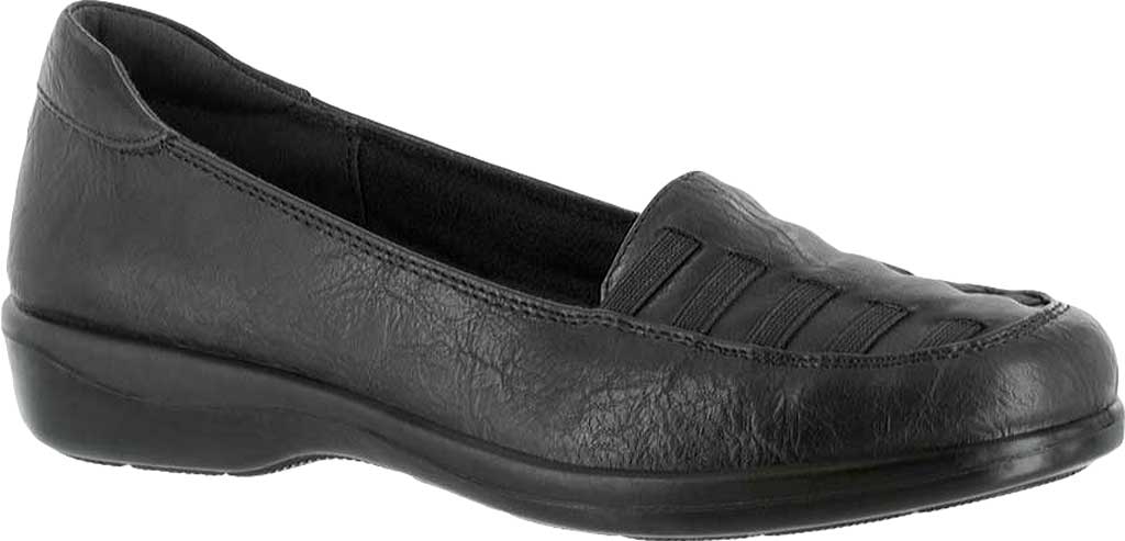 Easy Street Women's Burnish Platform Strappy Detail Comfort Genesis Round Toe Slip on Loafers Black Size 7 W