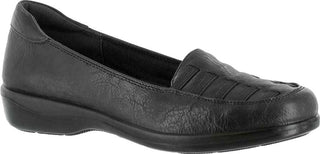 Easy Street Women's Burnish Platform Strappy Detail Comfort Genesis Round Toe Slip on Loafers Black Size 7 W