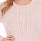 Karen Scott Women's Cable Knit Panel Sweater Pink Size 0X