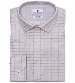 Ryan Seacrest Distinction Men's Ultimate Active Stretch Dobby Check Dress Shirt White Size M