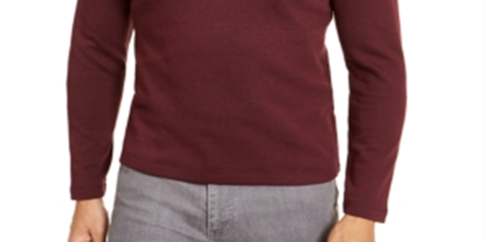 Alfani Men's Solid Quarter Zip Sweater Red Size XX-Large