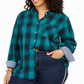 Tommy Hilfiger Women's Plus Plaid Shirt Green Size 2XL