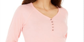 Charter Club Women's Ribbed Pajama Top Pink Size M