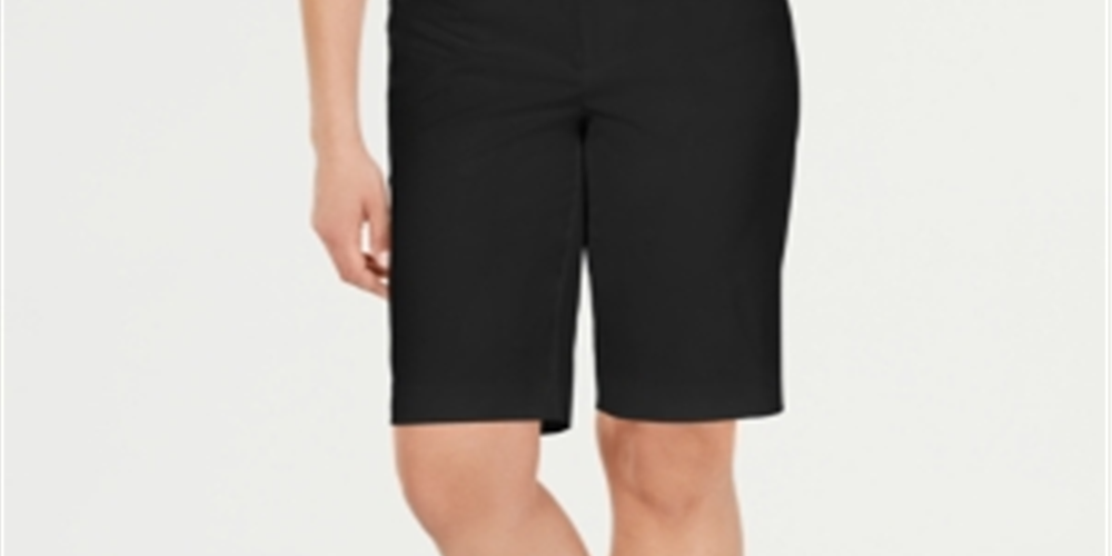 Charter Club Women's Twill Bermuda Shorts Black Size 4