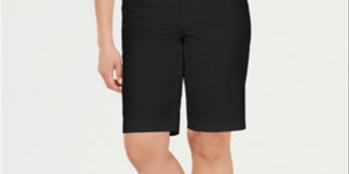Charter Club Women's Twill Bermuda Shorts Black Size 4