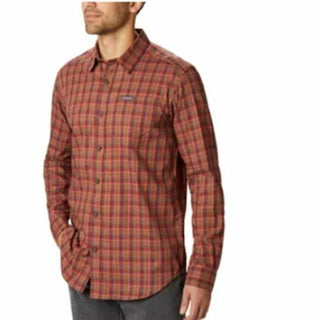 Columbia Men's Big & Tall Vapor Ridge Iii Modern Classic-Fit Plaid Shirt Orange Size Medium