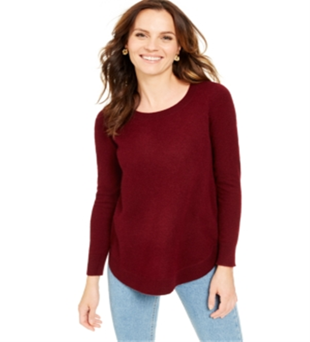 Charter Club Women's Cashmere Crewneck Sweater Red Size Large