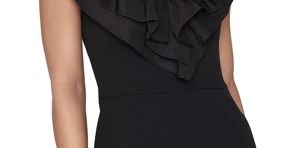 Bcbgmaxazria Women's Peplum Ruffeld Top Black Size XXS