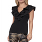 Bcbgmaxazria Women's Peplum Ruffeld Top Black Size XXS