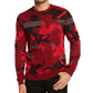 Alfani Men's Printed Long Sleeve Classic Fit Cotton Sweater Red Size XXX-Large