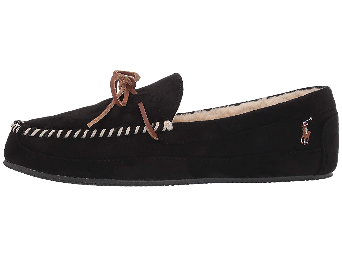 Polo Ralph Lauren Men's Faux-Suede Slippers Black Size 13