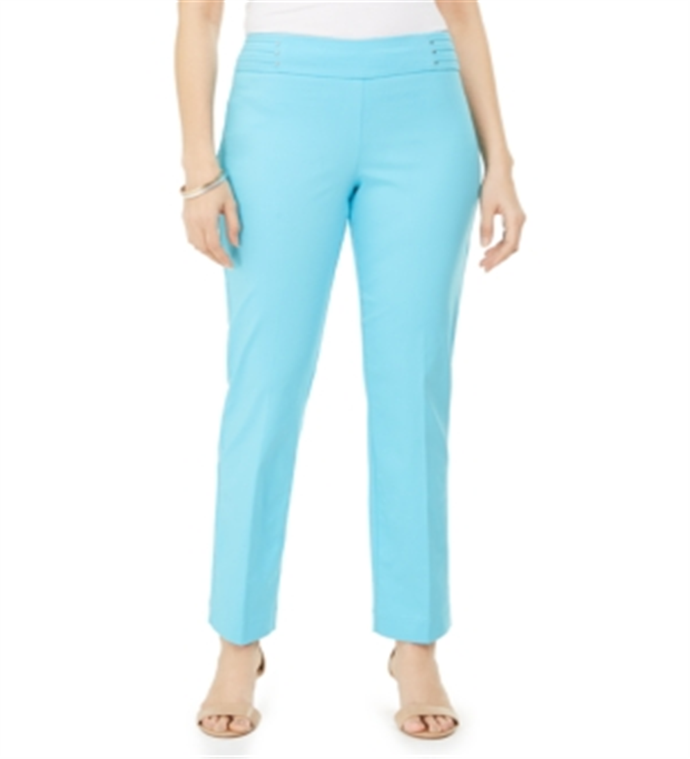 JM Collection Women's Studded Pull on Tummy Control Pants Blue Size XX-Large