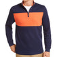 Club Room Men's Color Block Classic Fit Quarter Zip Pullover Sweater Blue Size Medium