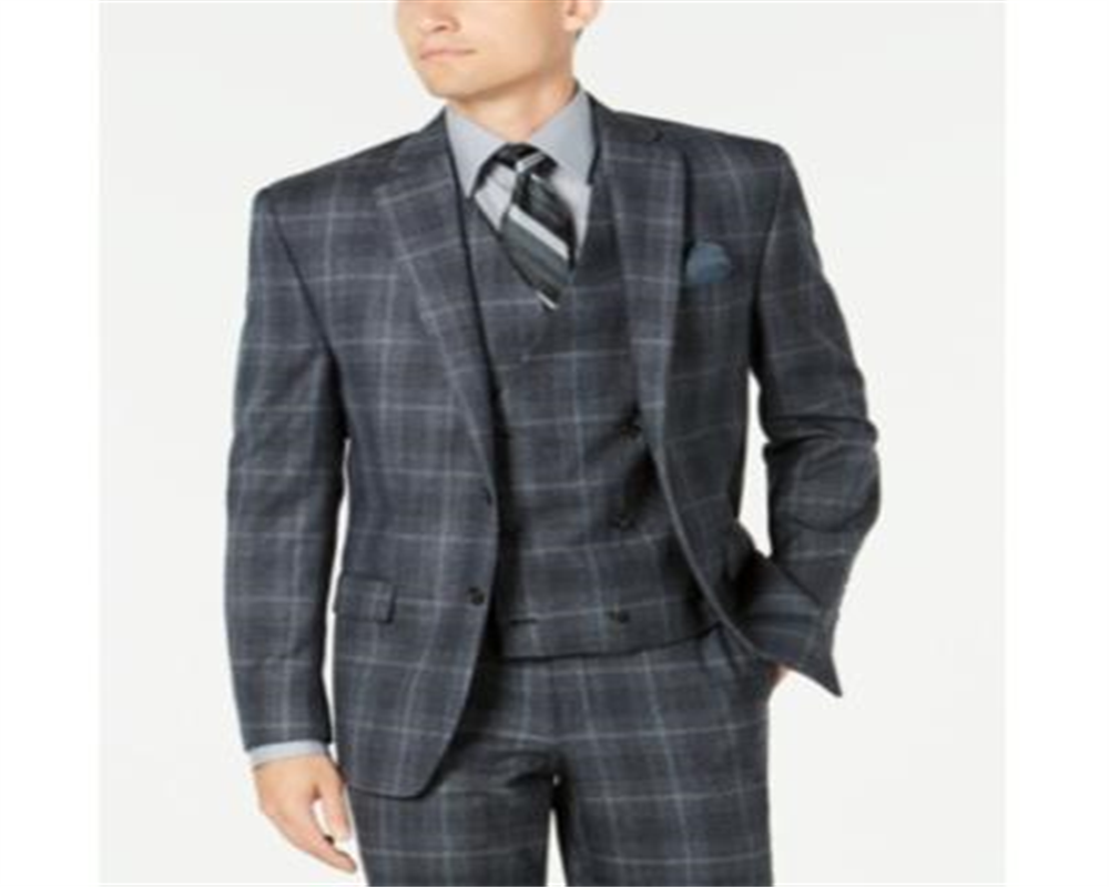 Ralph Lauren Men's Plaid Two Button Blazer Black Size 48