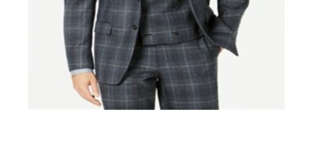 Ralph Lauren Men's Plaid Two Button Blazer Black Size 48
