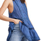 Free People Women's Adelaide Tunic Top Blue Size XS