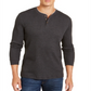 Club Room Men's Crew Neck Classic Fit Henley Shirt Gray Size Small