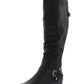Baretraps Womens Yanessa 2 Faux Leather Riding Boots Black 5 Medium