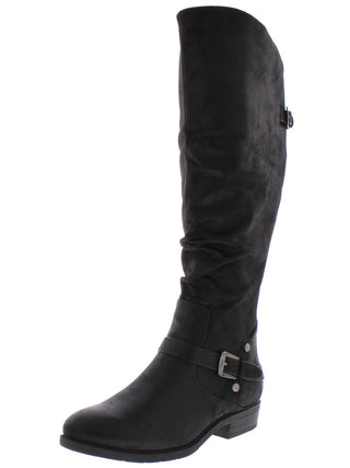 Baretraps Womens Yanessa 2 Faux Leather Riding Boots Black 5 Medium