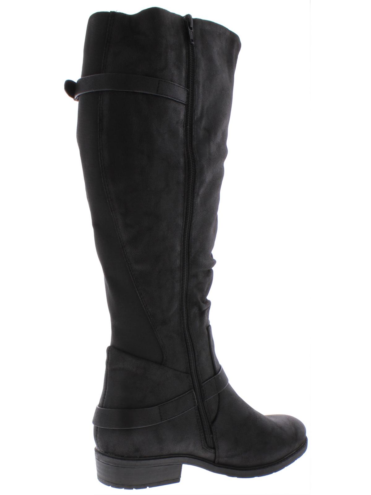 Baretraps Womens Yanessa 2 Faux Leather Riding Boots Black 5 Medium