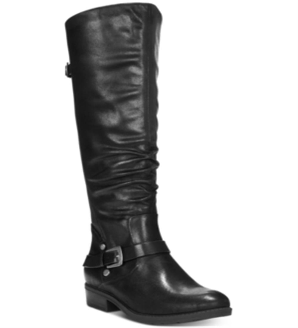 Baretraps Womens Yanessa 2 Faux Leather Riding Boots Black 5 Medium