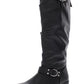 XOXO Womens Minkler Faux Leather Tall Riding Boots Black Size 8