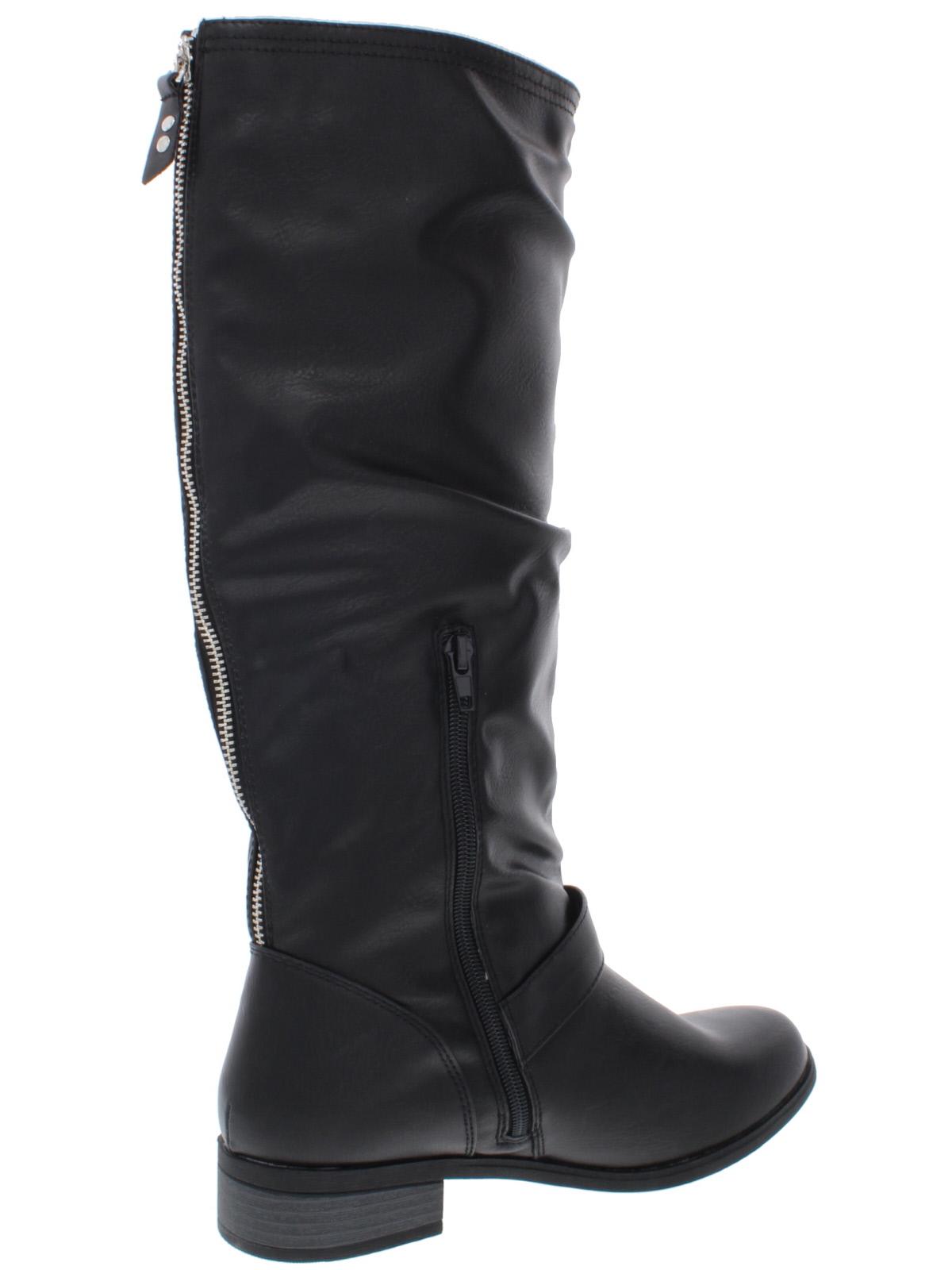 XOXO Womens Minkler Faux Leather Tall Riding Boots Black Size 8