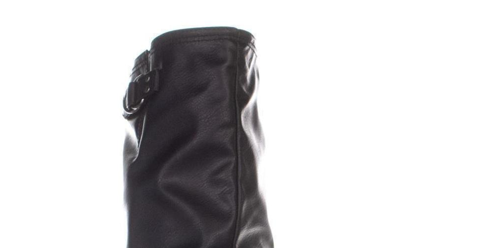 XOXO Womens Minkler Faux Leather Tall Riding Boots Black Size 8