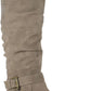 WHITE MOUNTAIN Womens Liona Faux Suede Tall Riding Boots Taupe 5 M