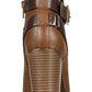 Material Girl Women's Strappy Cushioned Buckle Accent Melany Round Toe Block Heel Zip up Booties Brown Size 11 M