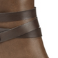 Material Girl Women's Strappy Cushioned Buckle Accent Melany Round Toe Block Heel Zip up Booties Brown Size 11 M