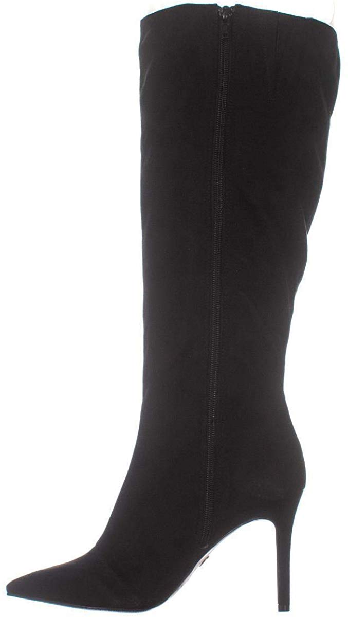 Thalia Sodi Women's Rajel Faux Suede Wide Calf Knee High Boots Black Size 6.5W