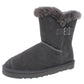 Style & Co Women's Buckle Accent Tiny 2 Round Toe Slip on Leather Snow Boots Gray Size 7 M