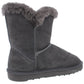 Style & Co Women's Buckle Accent Tiny 2 Round Toe Slip on Leather Snow Boots Gray Size 7 M