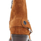 Dkny Womens Square Toe Block Heel Zip-up Leather Booties Brown 7 M