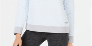 Calvin Klein Women's Raglan Sleeve Pullover Hoodie Blue Size Large