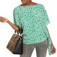 Michael Kors Women's Leopard Print Side Tie Top Green Size 2XL