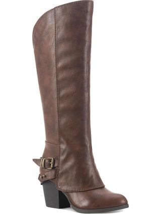 American Rag Womens Emilee Faux Leather Knee-High Riding Boots Brown Size 9.5