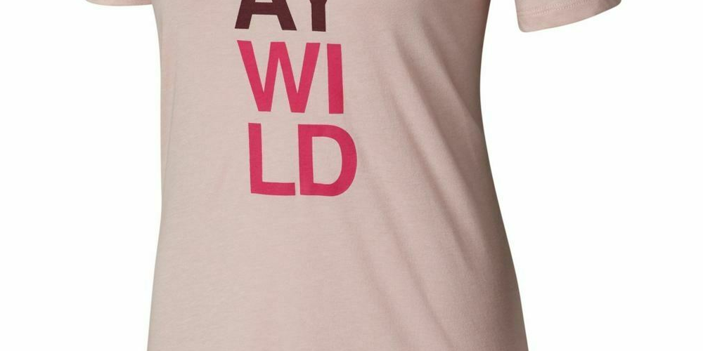 Columbia Women's Printed Short Sleeve Jewel Neck T-Shirt Active Wear Top Pink Size XS