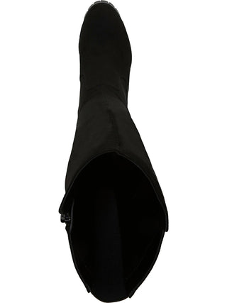 Bar Iii Womens Black 0.5 Platform Stretch Gore Lug Sole Padded Gypsee Round Toe Block Heel Zip-up Heeled Boots 10 M