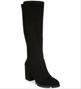 Bar Iii Womens Black 0.5 Platform Stretch Gore Lug Sole Padded Gypsee Round Toe Block Heel Zip-up Heeled Boots 10 M