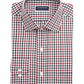 Club Room Men's Gingham Print Regular Fit Dress Shirt Red Size 32X33