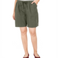Karen Scott Women's Cotton Drawstring Shorts Green Size Small