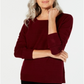 Karen Scott Women's Ottoman Stitch Sweater Wine Size Petite S