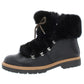 INC International Concepts Women's Platform Fur Trim Comfort Pravale Round Toe Block Heel Lace up Snow Boots Black Size 6 M