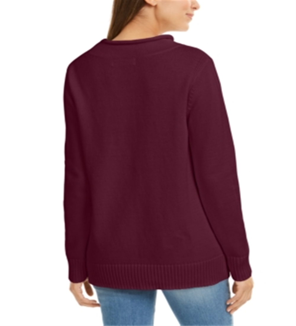 Karen Scott Women's Cotton Mock Neck Sweater Red Size XX-Large