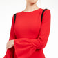 Calvin Klein Women's Sheath Bell Sleeve Contrast Dress Red Size 10