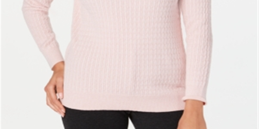 Karen Scott Women's Boat Neck Cotton Sweater Pink Size X-Small