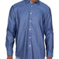Ryan Seacrest Distinction Men's Printed Collared Dress Shirt Blue Size 32-33