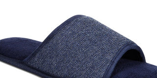 Gold Toe Mens Memory Foam Open-Toe Comfort Slippers Blue Size Small